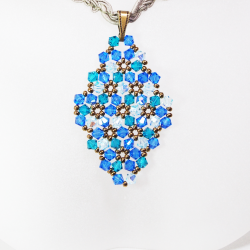 Pendant 30cm - Marissa Rhombus M-Khaki Braid - Pendant 30cm - Laiton bronze
